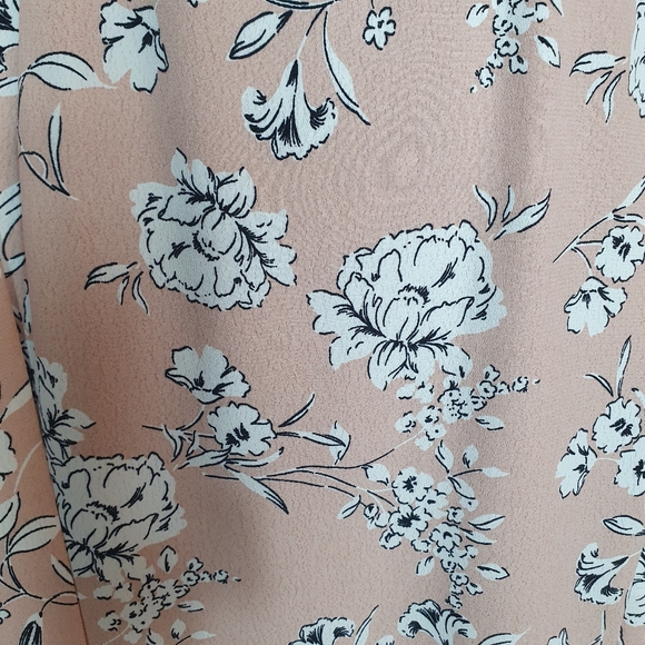 Floral wrap dress boho peach white Sze 12 maxi strappy Hi-Lo belted frill summer - Picture 3 of 8